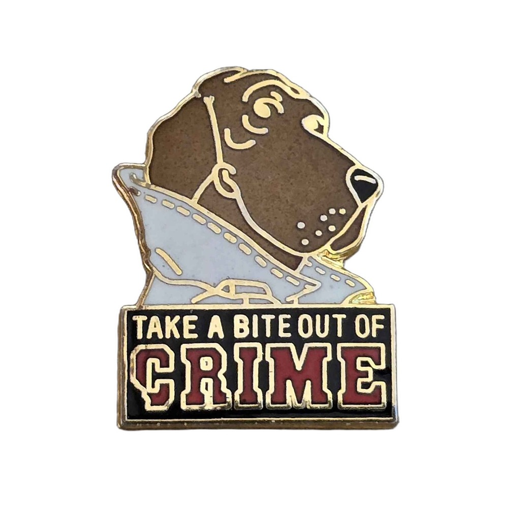 McGruff The Crime Dog Take A Bite Out Of Crime Lapel Vest Hat Pin J20